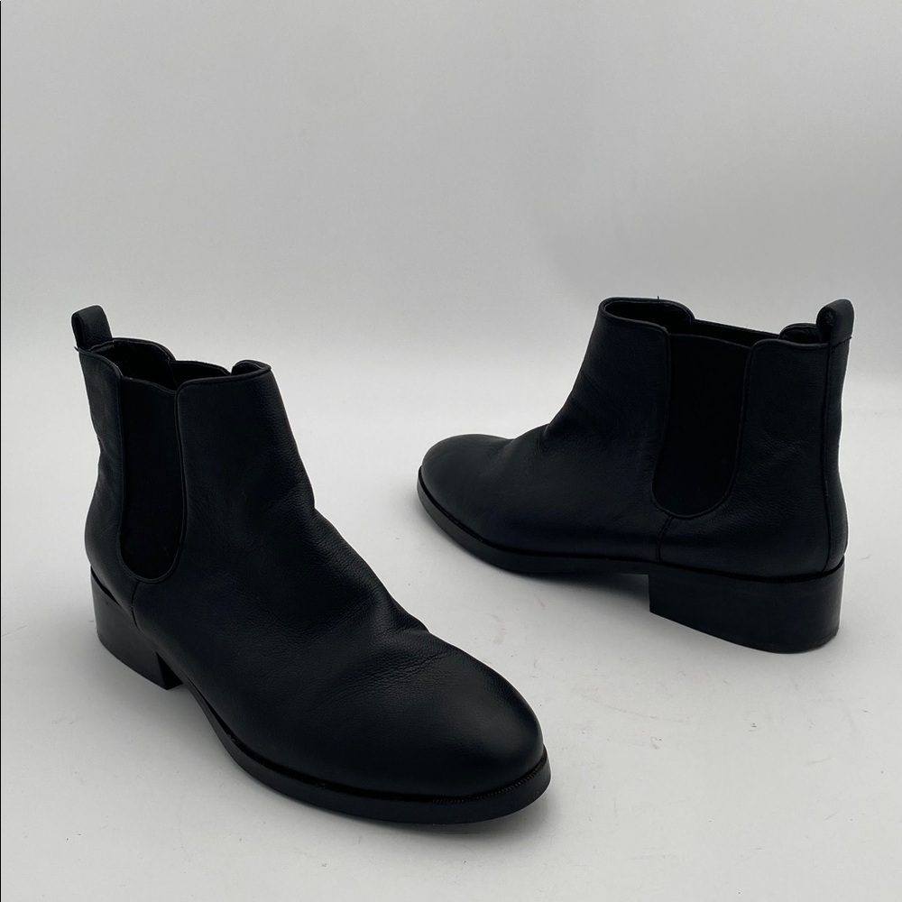 Cole Haan Black Leather Women Ankle Boots Women 9.5b Casual Office Pull On Y2k